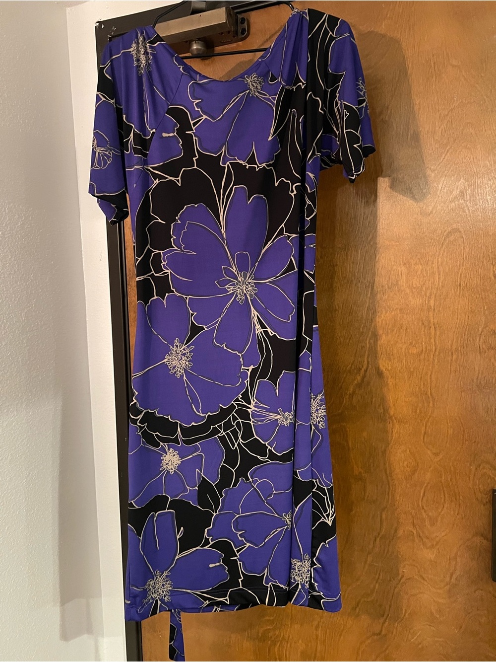 VTG Jonathan Martin Purple Black Floral Whimsigoth Midi Dress Size 8
